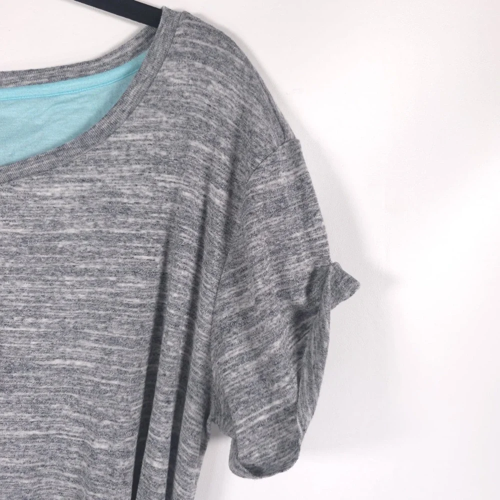 NWT Anthropologie MAEVE Riley Heathered Wrap Tie‎ Waist Soft Mini Dress LARGE